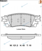 RB2241 Дисковые тормозные колодки R BRAKE (противоскрипная пластина в компл.)
