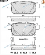 RB2017 Дисковые тормозные колодки R BRAKE