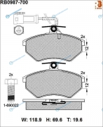 RB0987-700 Дисковые тормозные колодки R BRAKE