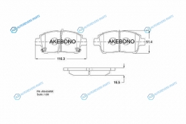 AN-634WK Колодки тормозные дисковые передние ПОДХОДЯТ ДЛЯ TOYOTA COROLLA (E12). bB -04. PRIUS 00-. YARIS (P10). WILL AN-634WK
