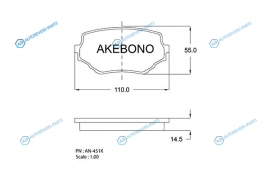 AN-451K Колодки тормозные дисковые передние ПОДХОДЯТ ДЛЯ Suzuki VitaraGrand Vitara -05 AN-451K