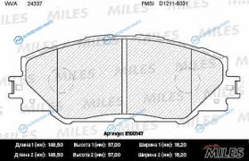 E100147 Колодки тормозные (смесь Semi-Metallic) передние (TOYOTA RAV4 III-IV) (без датчика) (TRW GDB3424) E100147