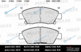 E100219 Колодки тормозные (смесь Semi-Metallic) передние (HONDA FIT  JAZZ (GD.GE) STREAM (RN)  CIVIC 91-05) (без датчика) (TRW GDB3375) E100219