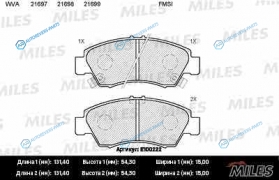 E100222 Колодки тормозные (смесь Semi-Metallic) передние (HONDA CIVIC 1.3-1.6 91-01JAZZ 1.21.4 02-) (без датчика) (TRW GDB1164) E100222
