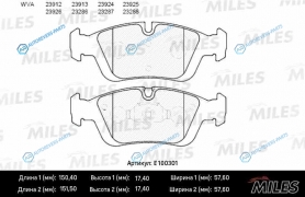 E100301 Колодки тормозные (смесь Semi-Metallic) передние (BMW E36E46Z3 E36Z4 E85 98) (без датчика) (TRW GDB1348) E100301