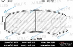 E110212 Колодки тормозные (смесь Semi-Metallic) задние (TOYOTA LC 8090120 90MITSUBISHI PAJERO 3.83.2D 06) (без датчика) (TRW GDB1182) E110212