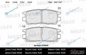 E110242 Колодки тормозные (смесь Semi-Metallic) задние (MITSUBISHI PAJERO IPAJERO II 3.03.52.5TDL400 9403) (без датчика) (TRW GDB1127) E110242