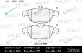 E110261 Колодки тормозные (смесь Semi-Metallic) задние (MB W204X204 07-) (без датчика) (TRW GDB1738) E110261