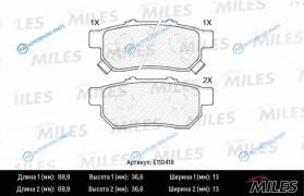 E110418 Колодки тормозные (смесь Semi-Metallic) HONDA CIVIC VI 1.6 95-01JAZZ 1.21.4 02- задние (TRW GDB3174) E110418