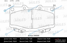 E400250 Колодки тормозные (Смесь Low-Metallic) передние (TOYOTA LAND CRUISER 87-97) (без датчика) (TRW GDB1154) E400250