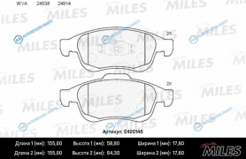 E400146 Колодки тормозные (Смесь Low-Metallic) передние (RENAULT DUSTER +ABS. FLUENCE. MEGANE III) (без датчика) (TRW GDB1789) E400146