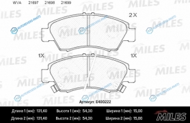 E400222 Колодки тормозные (Смесь Low-Metallic) передние (HONDA CIVIC 1.3-1.6 91-01JAZZ 1.21.4 02-) (без датчика) (TRW GDB1164) E400222