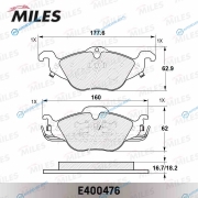 E400476 Колодки тормозные (Смесь Low-Metallic) OPEL ASTRA G 1.21.41.61.7D передние (без датчика) (TRW GDB1351) E400476