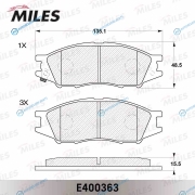 E400363 Колодки тормозные (Смесь Low-Metallic) NISSAN ALMERA CLASSIC 06- передние (без датчика) (TRW GDB3563) E400363