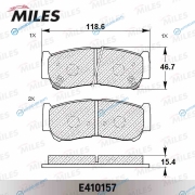 E410157 Колодки тормозные (Смесь Low-Metallic) HYUNDAI H-1 01-SANTA FE (CM)(SM) 05- задние (TRW GDB3419) E410157