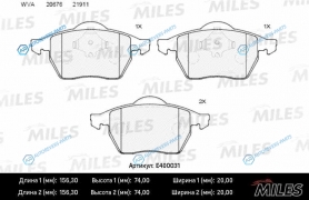 E400031 Колодки тормозные (Смесь Low-Metallic) AUDI A3 9701 R15VOLKSWAGEN G4SKODA OCTAVIA 98 передние  (без датчика) (TRW GDB1275) E4000