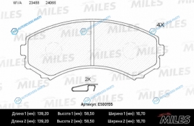 E500155 Колодки тормозные (Смесь CERAMIC) MITSUBISHI PAJERO III LONG WAGON 0006 3.52.5TD передние (TRW GDB3246) E500155