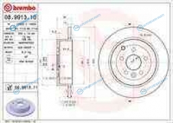 08.9913.11_диск тормозной задний! с покрытием| Land Rover Freelander 2.2TD 06>