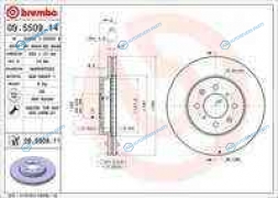 09.5509.14_диск тормозной передний!| Honda Civic| Rover 200|400 1.4-2.0TDi 89>