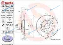 09.5802.24_диск тормозной передний!| Renault Clio|Megane|R19 1.4-1.9TDi 90>