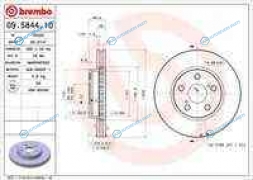 09.5844.10_диск тормозной передний!| Toyota Carina 1.6 92-97