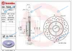 09.7806.1X_диск тормозной передний! перфорированный Xtra| Ford Focus 1.4i-1.6i 16V 96>