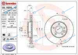 09.A905.10_диск тормозной передний!| Ford Focus| C-Max 1.0i|1.6i|1.6TDCi 11>