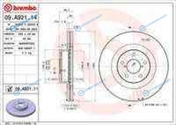 09.A921.11_диск тормозной передний!| Subaru Impreza 2.0 00>