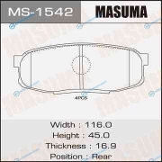 MS-1542_колодки дисковые задние! с антискрип. пластинами| Toyota Land Cruiser 4.7 V8|4.5D V8 08>