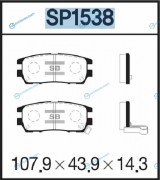 SP1538SNS_колодки дисковые задние!| Mitsubishi Pajero 2.4-2.8TD 90-94|Space Gear 95>