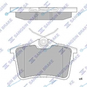 SP1824_колодки дисковые задние! с антискрип. пл.| Peugeot Partner 1.6|1.6HDi|2.0HDi 08>