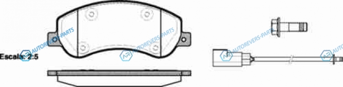 1250 02_[1433952] !колодки дисковые п.| Ford Transit 2.2TDCi|2.4TDCi|2.3 16V 06> (с бортовой платф.)