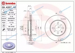 09.A357.10 Диск тормозной Standard | перед
