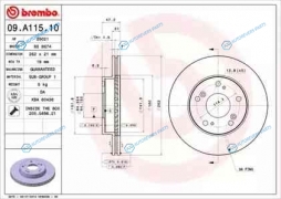 09.A115.10 Диск тормозной Standard | перед