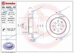 08.A920.10 Диск тормозной Standard | зад