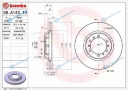09.A142.10 Диск тормозной Standard | перед