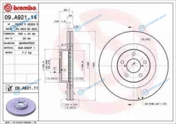 09.A921.11 Диск тормозной UV Coated | перед
