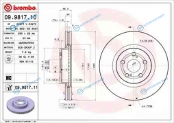 09.9817.10 Диск тормозной Standard | перед