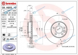 09.A905.11 Диск тормозной UV Coated | перед