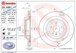 09.A961.11 Диск тормозной UV Coated | зад