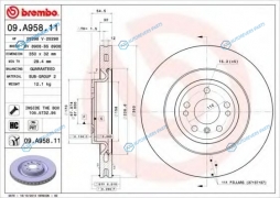 09.A958.11 Диск тормозной UV Coated | перед