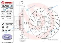 09.A960.21 Диск тормозной UV Coated | перед