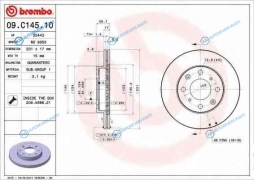 09.C145.10 Диск тормозной Standard | перед