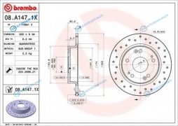 08.A147.1X Диск тормозной Xtra | зад