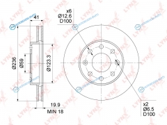 BN-1347 Диск тормозной | перед