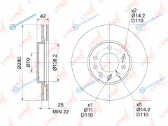 BN-1837 Диск тормозной передний (280x25) | перед правлев