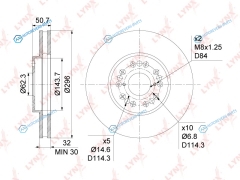 BN-1165 Диск тормозной | перед
