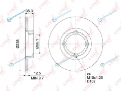 BN-1359 Диск тормозной передний (236x12.5) | перед правлев