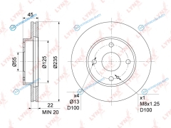 BN-1067 Диск тормозной | перед