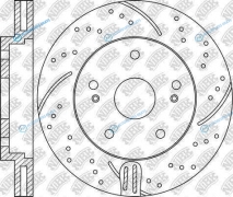 RN1241DSET Диск тормозной перфорированный | перед